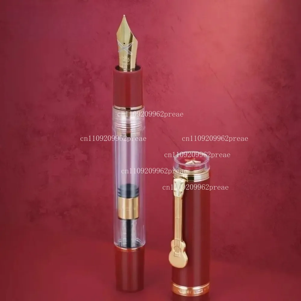 for Jinhao 1935 Tiandao Transparent Red Fountain Pen - Unique Guitar Clip, Luxury Writing, Fluent Ink, Gift for Office/School