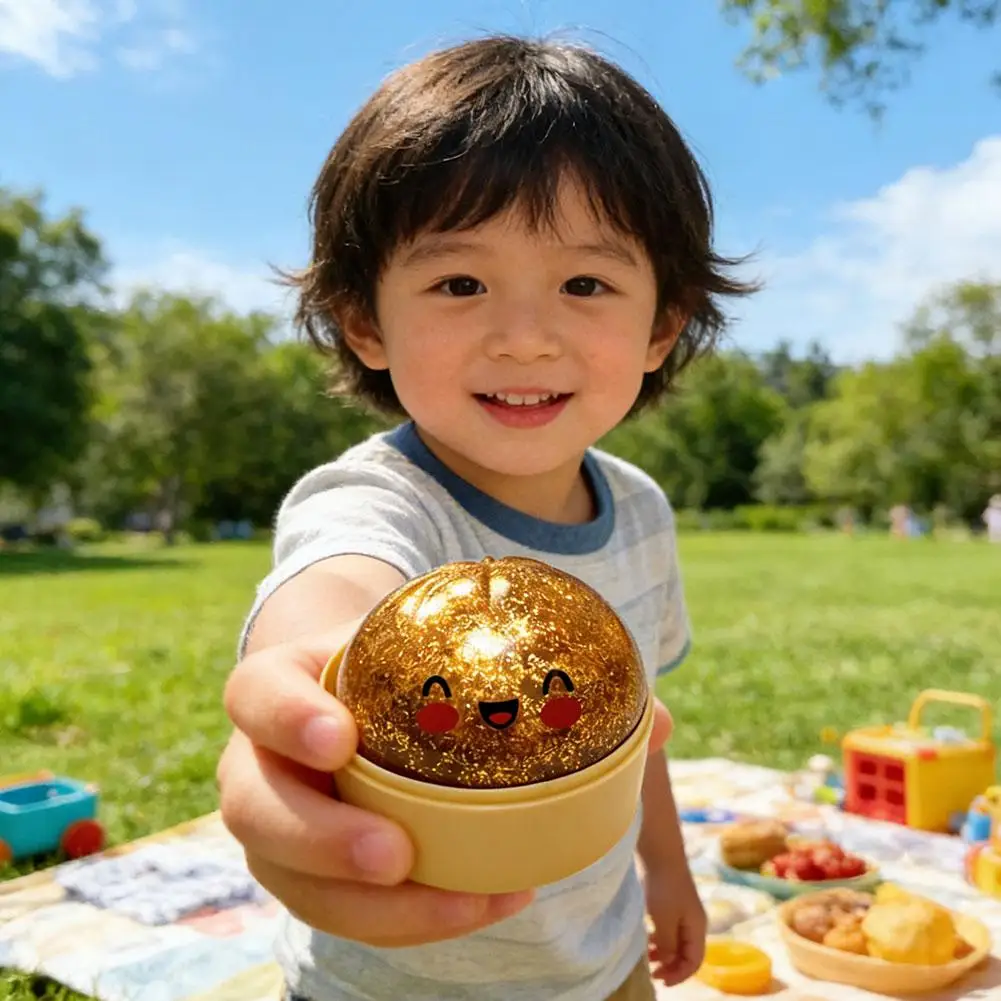 Weiches Dumpling-Brot Squishy Spielzeug Realistisches Gedämpftes Brot Langsam Aufsteigender Glitzer-Stressball Fidget-Schreibtischspielzeug Entspannungsgeschenk für Zuhause