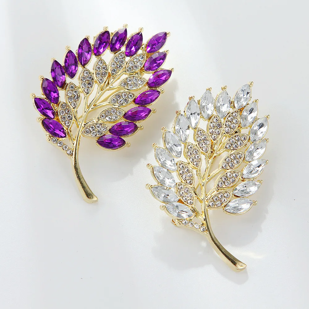 

New Rhinestone Leaf Brooch For Women, Universal And Elegant Clothing, Brooch Accessories, Wedding Banquet And Party JewelrygifSt