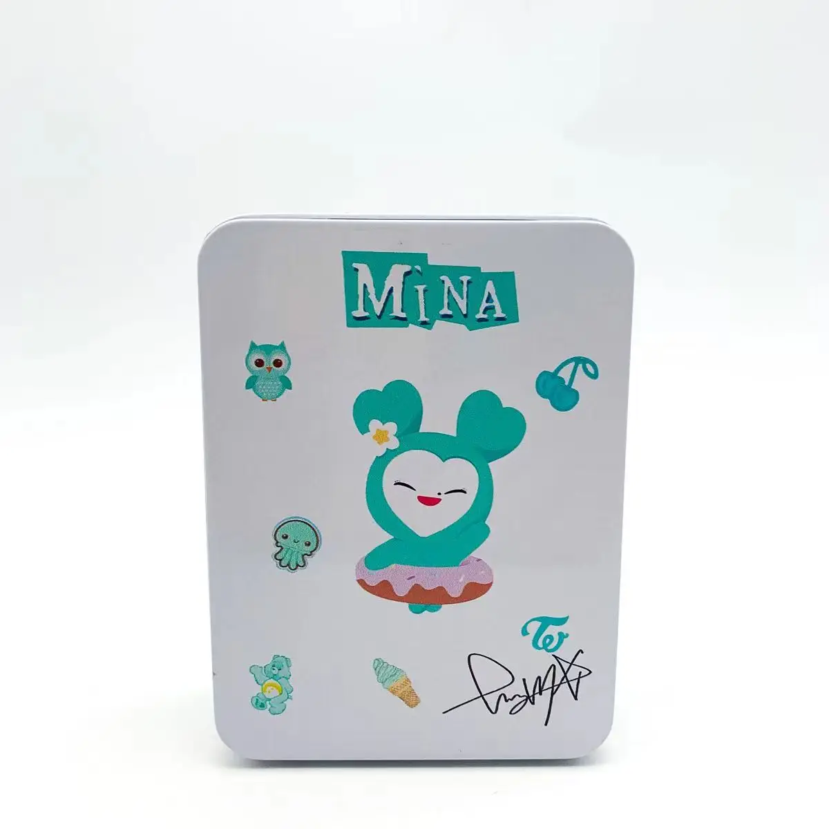 TWICE مرتين صندوق حديد 12*9*4 سنتيمتر صندوق تخزين بطاقة تخزين صندوق تخزين Nayeon Jeongyeon مومو سانا Jihyo Mina Dahyun Chaeyoung Tzuyu Kpop