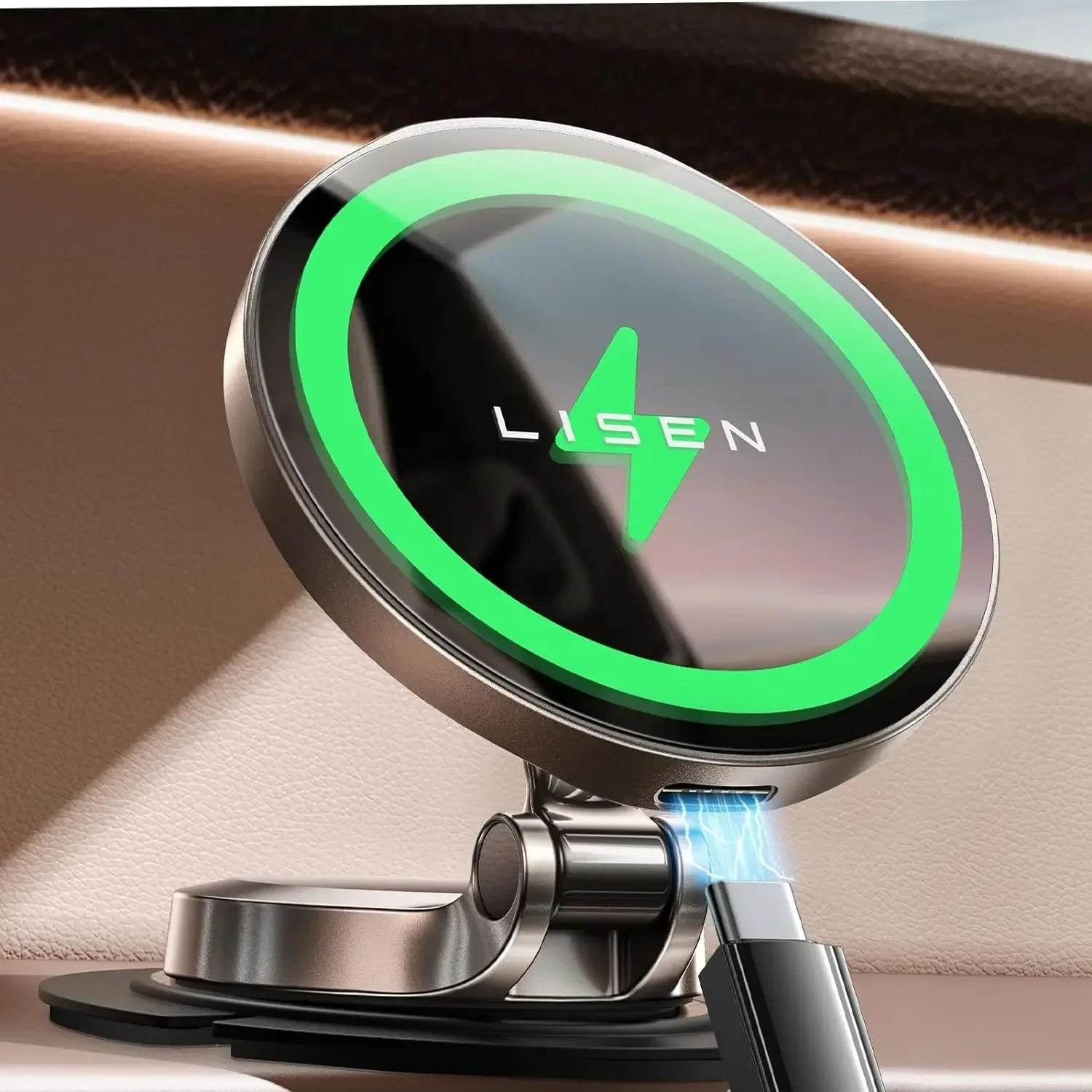 LISEN for Magsafe Car Mount Charger [Fastest Charging Speed] 15W Fast Charging Wireless Car Charger iPhone Car Mount