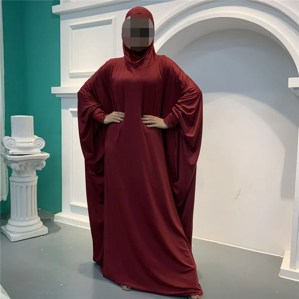 Ramadán Abaya con capucha para mujer, Maxi vestido musulmán, caftán Eid, prenda de oración, ropa islámica, bata árabe, Abayas, vestido Khimar