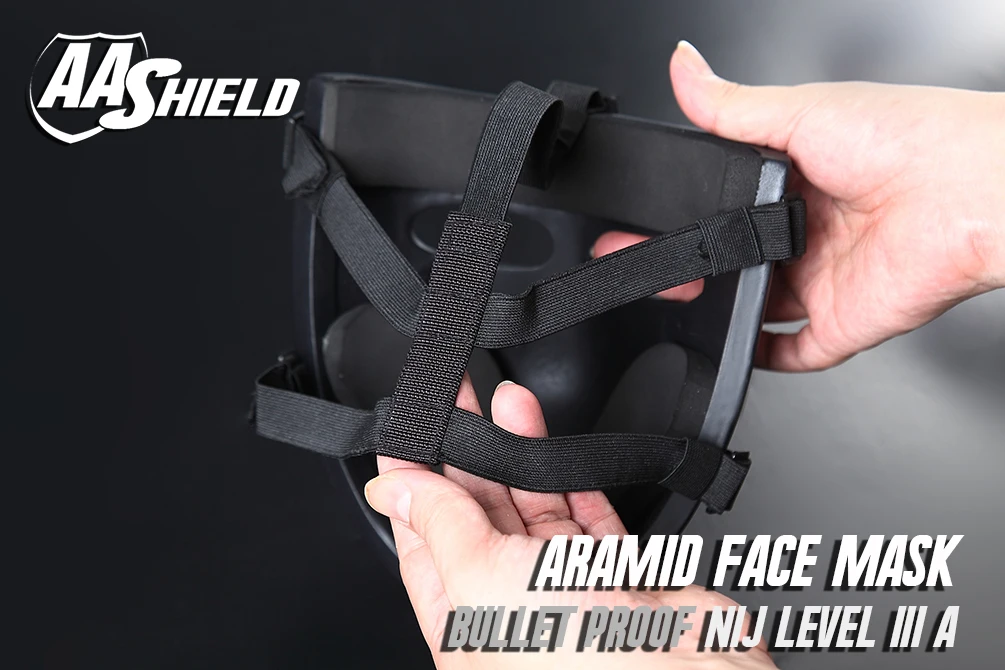 AA Shield Ballistic Visor Face Bulletproof Glass Mask For Fast Helmet Body Armor Mask NIJ Lvl IIIA 3A Mask Aramid Code