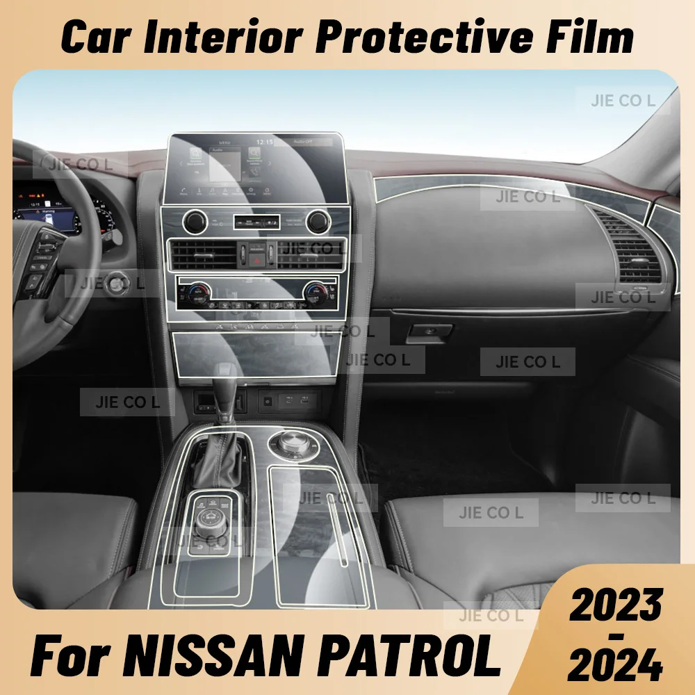 

Anti-scratch Car Interior Center Console Media Dashboard Navigation TPU Protector Film For NISSAN PATROL 2023 2024 Sticker