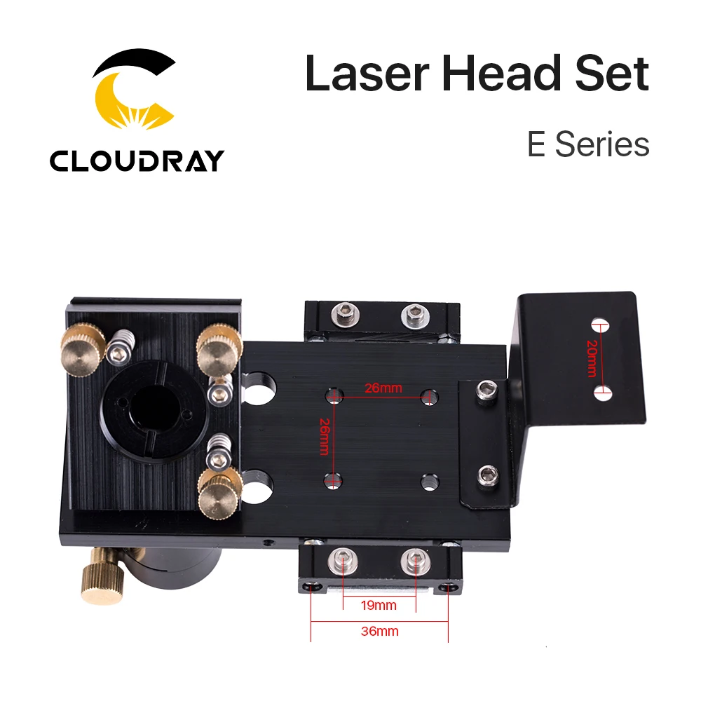 Cloudray-Juego de cabezales láser CO2 Serie E, 1 lente de enfoque de piezas, 3 espejos Si / Mo para piezas de máquina cortadora de grabador