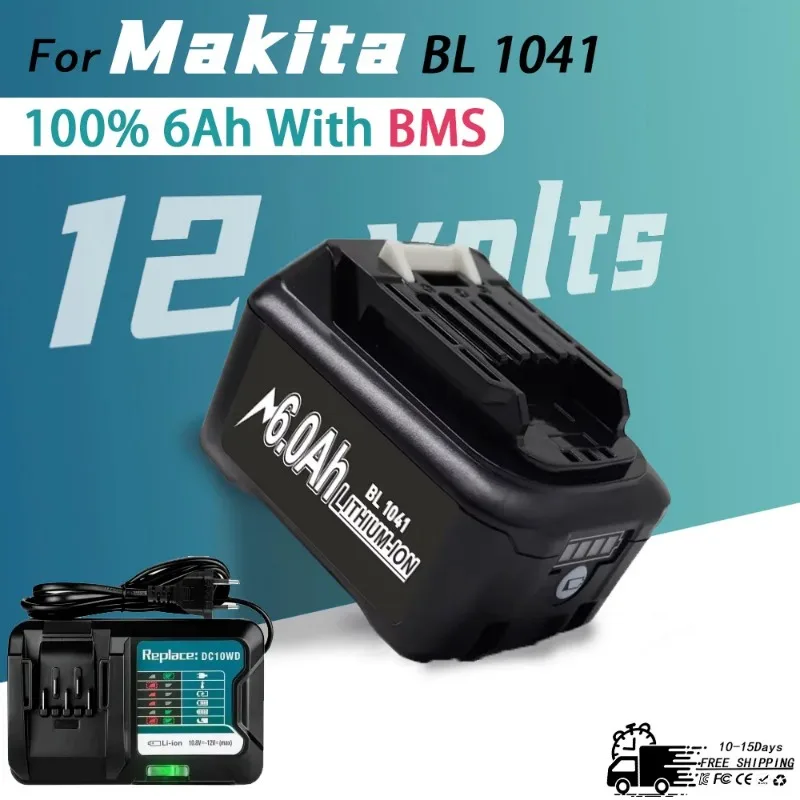 

12V Lithium Battery 6Ah Rechargeable Battery For Makita Electric Drill L1016 BL1021B BL1041B Power Tools Replacement Batteries