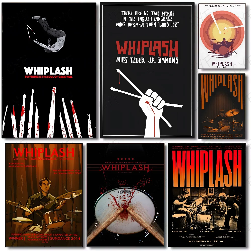 Movie Whiplash Drum Drummer Jazz Art Poster HD art sticky wall waterproof home living room bedroom bar aesthetic decoration