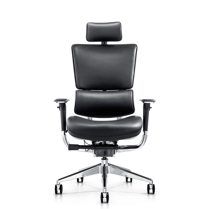 Leather Ergonomic Office Chair With Lumbar Support And 3D Armrest And Adjustable Backrest For Big Boss And Manager