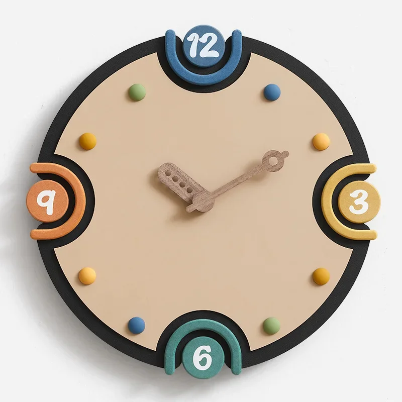 Walk Clock Modern Minimalist Cream Large Silent Wall Clock Quartz Home Decor Living Room Bedroom Kitchen Entryway TV Cabinet