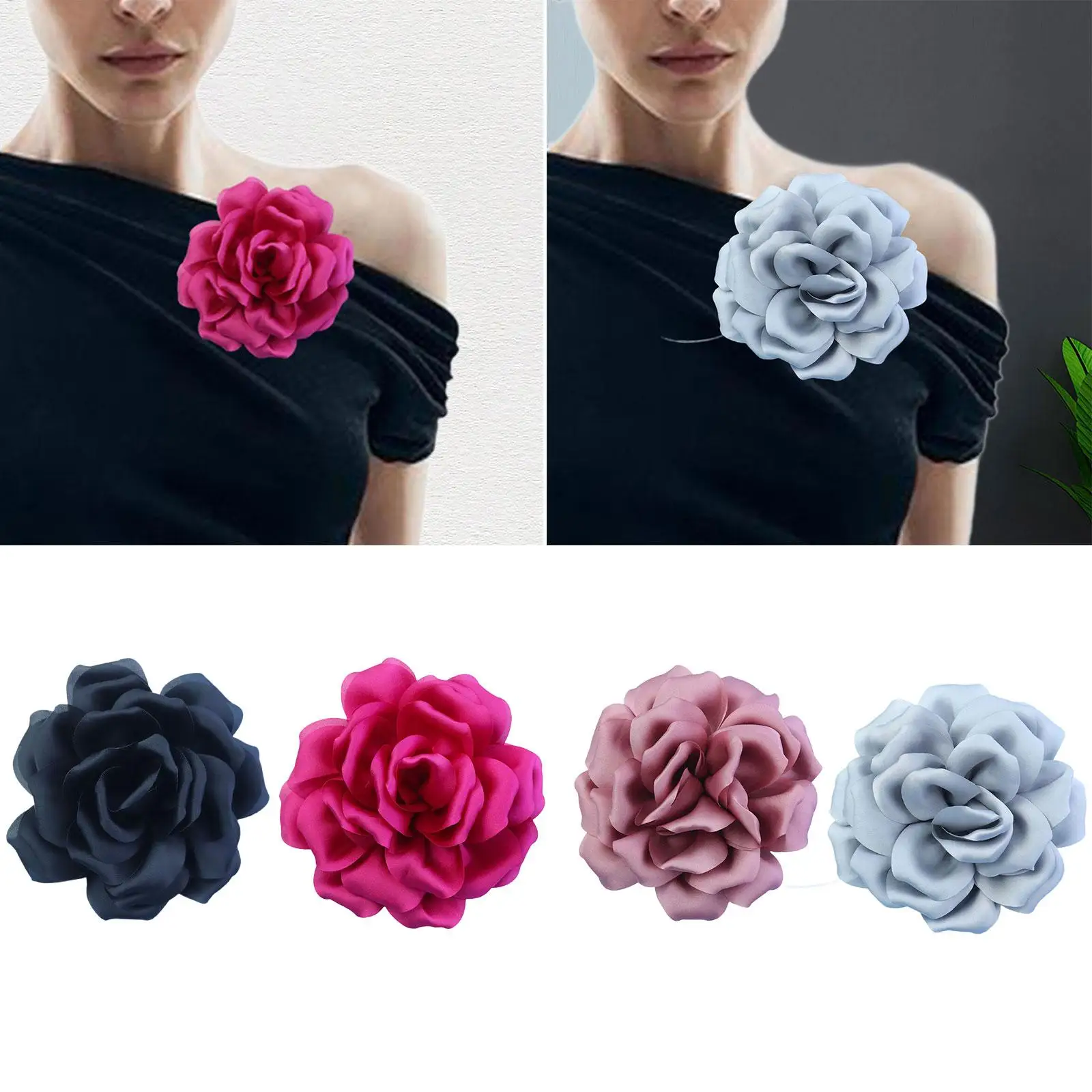 Flower Brooch Floral Hair Pins 10cm Corsage for Wedding Clothes Accessories