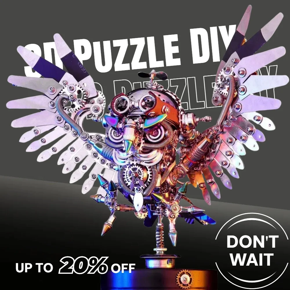

Owl metal assembled mecha model steampunk 3D puzzle adult decompression toy gift