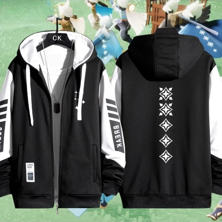 

5th Anniversary Couple Hooded Open Cardigan Sweatirt Outerwear Men's Women's Casual Comfortable Polyester Fabric Coat