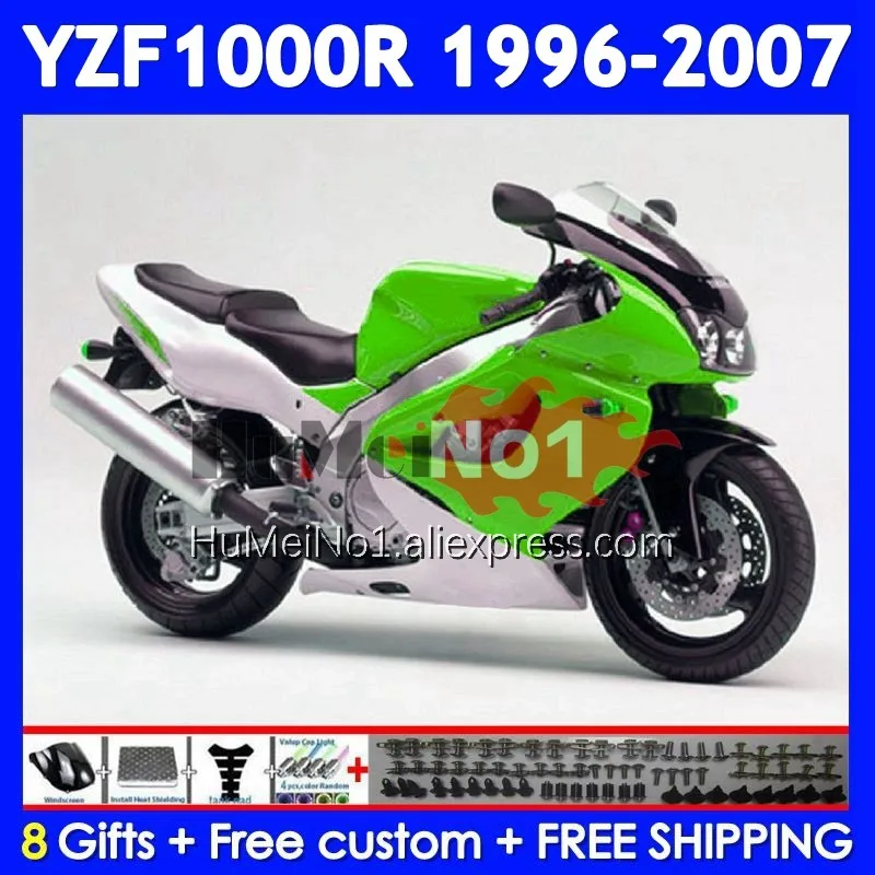 Thunderace For YAMAHA YZF 1000R YZF1000R 1996 1997 1998 1999 2000 2001 353No.65 YZF-1000R 02 03 Green white 04 05 06 07 Fairing