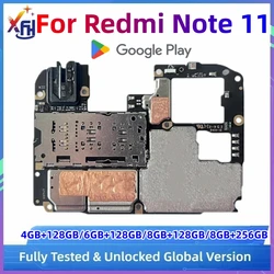 Motherboards for Redmi Note 11 4G, Original Unlocked Mainboard, Global Version Logic Board, 128GB ROM