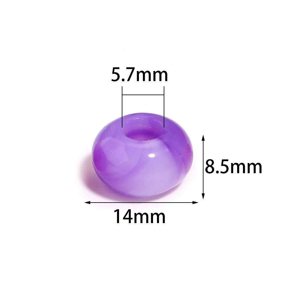 30 Stück 14mm Acryl-Perlen mit großem Loch, farbige lose Spacer-Perlen für DIY-Halsketten, Armbänder, Ohrringe und Schmuckherstellungszubehör – Detail 1