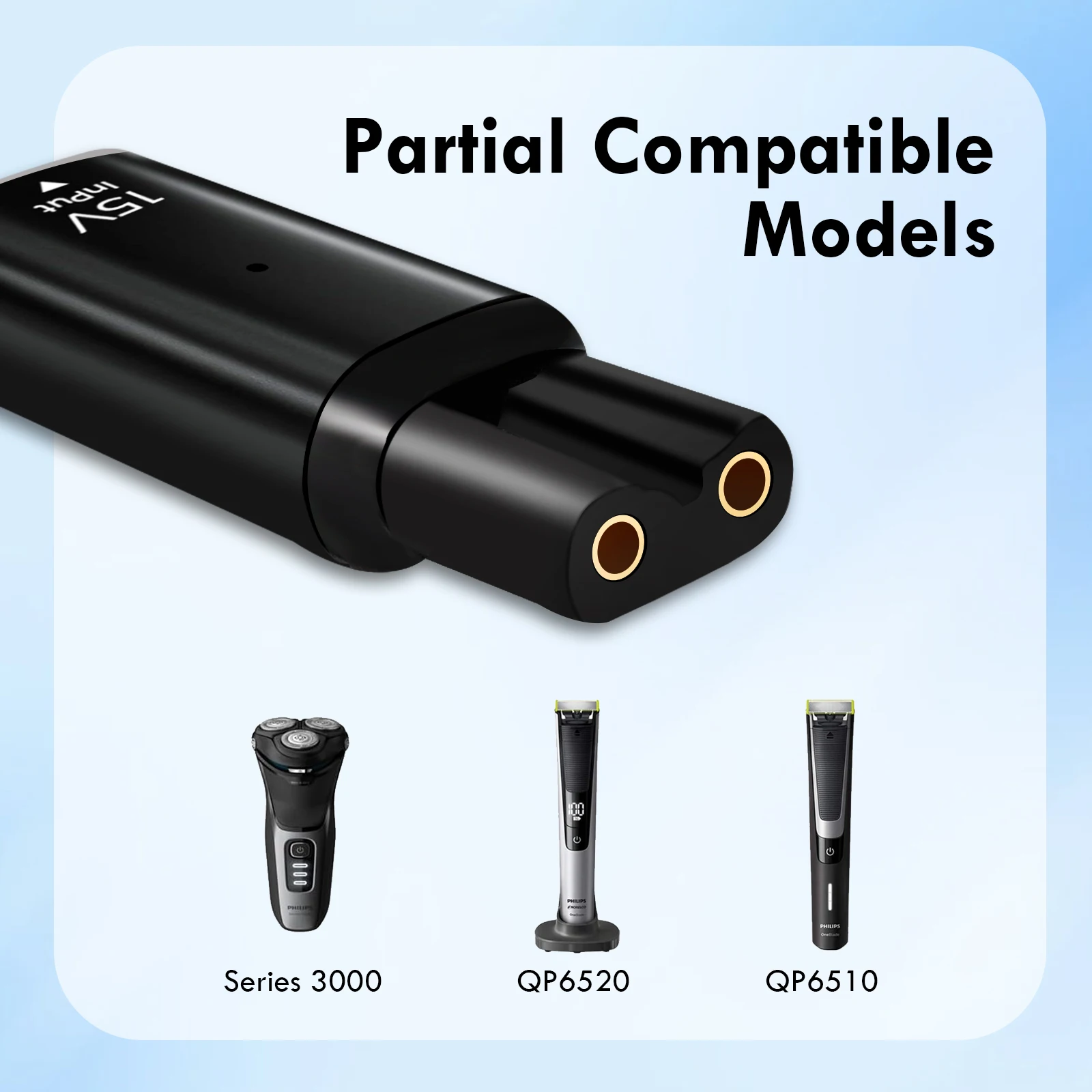 15V Type C Shaver Adapter Charging Converter For Philips Norelco One Blade Pro QP6520 QP6530 QP6510 Beard Trimmer - view 5