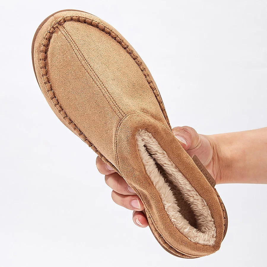 Home Slippers for Men Mark Line Memory Foam Bedroom Winter Warm Non Slip Comfortable High Quality Shoes Indoor Luxury