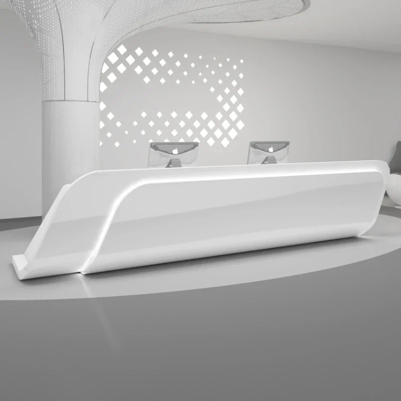 

Front desk Reception Beauty salon Bar counter Clothing page Simple modern paint Front Stainless steel