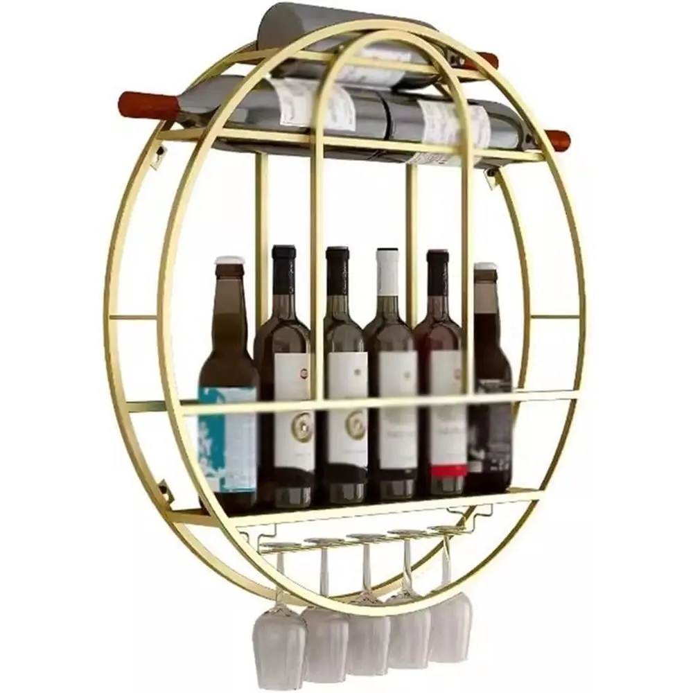 

Золотая складная подставка для вина с держателем для бокалов для домашнего бара или гостиной