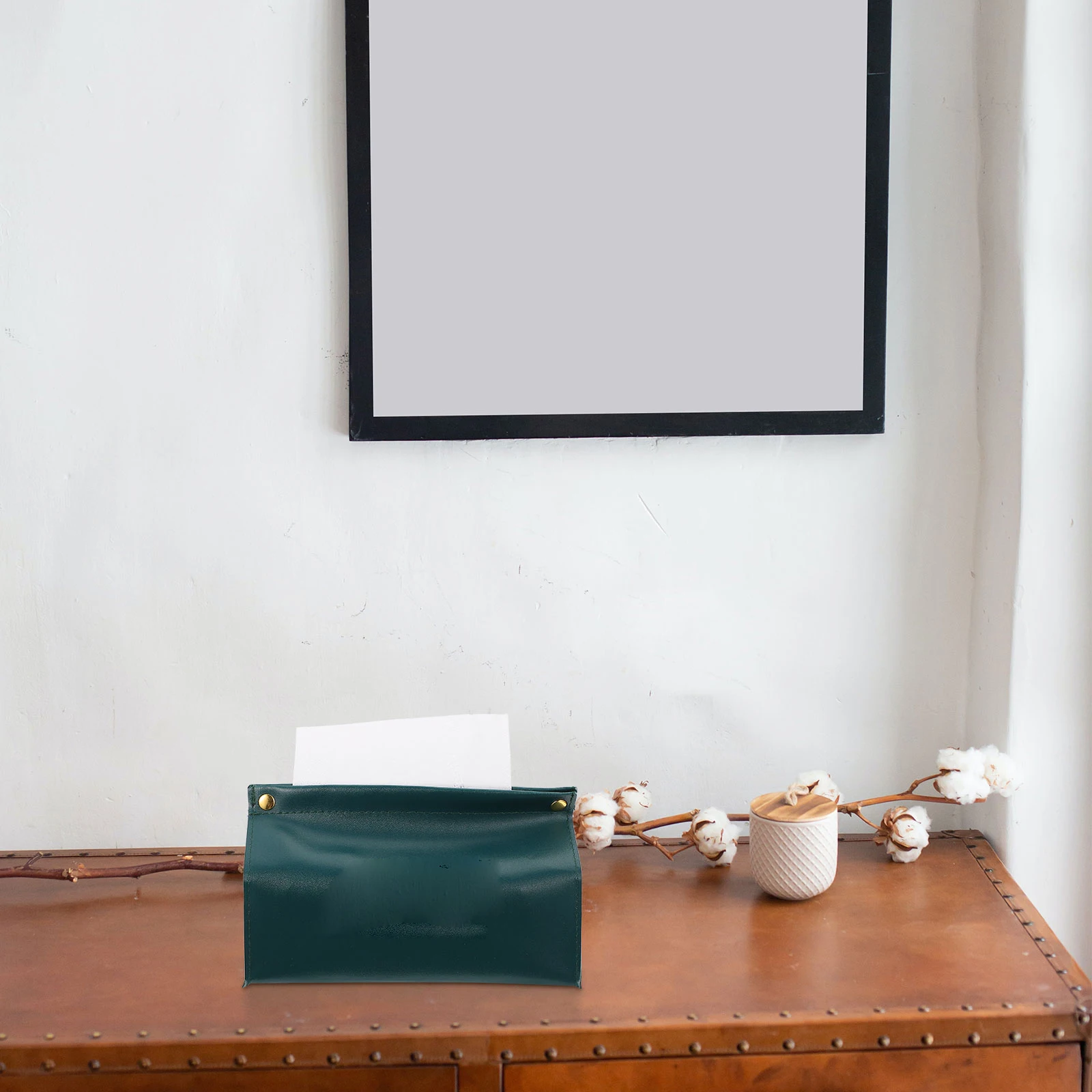 

1Pcs Tissue Storage Box Premium PU Material Napkin Holder Practical Use for Car Home Decorative Storage Tissue Container