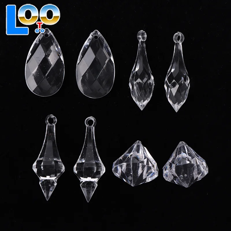 10 قطعة كريستال أكريليك قطرة قلادة المنشور الثريا الستار عيد الميلاد حفل زفاف الإضاءة عيد الميلاد مصباح أجزاء معلقة