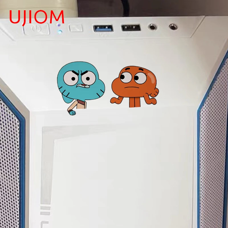 UJIOM 13cm Darwin Gumball Tear Anime naklejki ścienne krem do opalania Graffiti pokój dziecięcy deska surfingowa naklejka zabawny wystrój domu