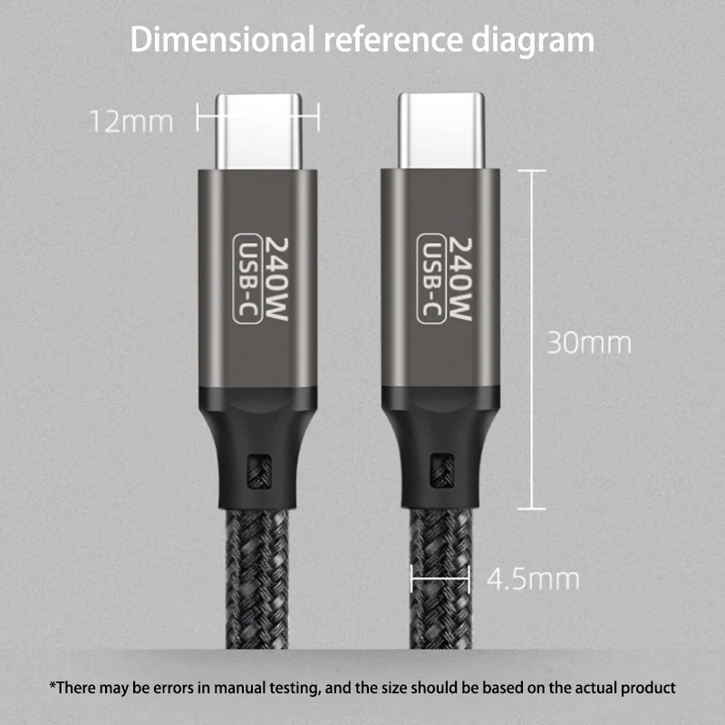 PD240W Ultra Fast Charge Cable Type C to Type C Charger Cable forxiaomi MacBook Pro With E-Marker chip