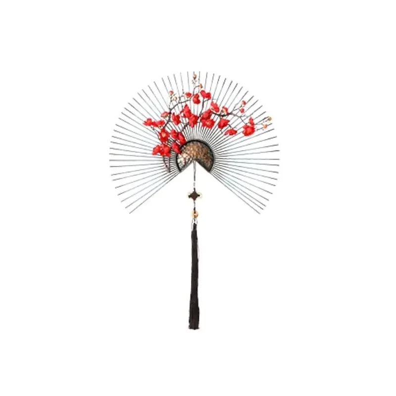 Metal Fan Wall Decor Large Decoration Flower Corridor Wall Ornament Hanging Shelf Modern Hanging Abanico Decorative Fans