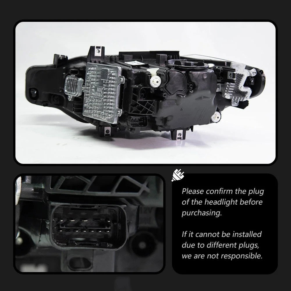 Sewiyolin سيارة LED مجموعة مصابيح أمامية لسيارات BMW F30 F35 2013-2019 ثنائي اللون الضباب DRL الفرامل بدوره مصباح إشارة التوصيل والتشغيل #3