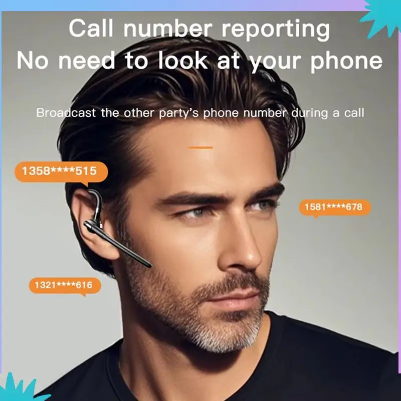 ABZW Dual Mic ENC Noise Cancelling Wireless Bluetooth 5.4 Headset Single Driving Kopfhörer Freisprech-Business-Kopfhörer