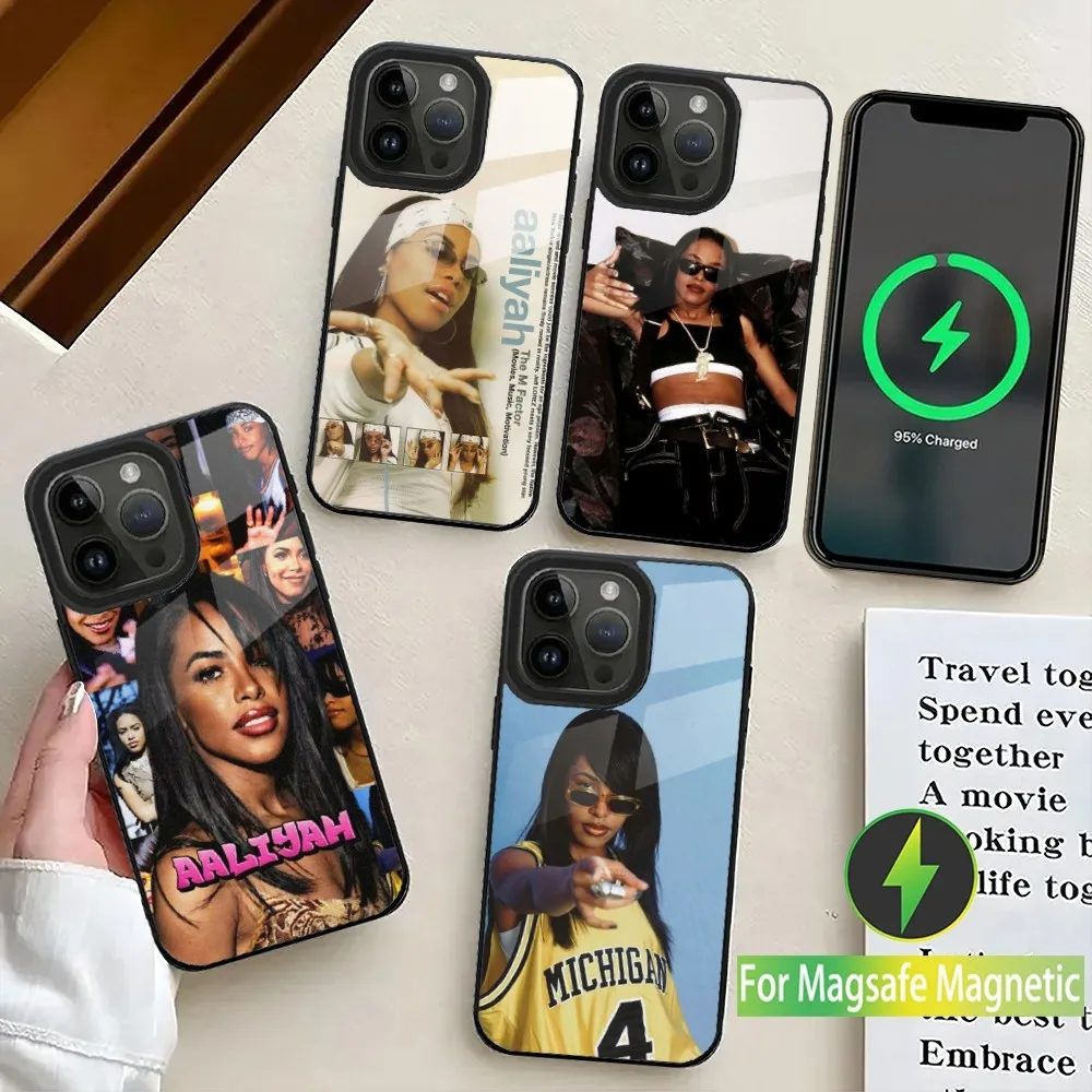 Hip Hop Music A-Aaliyah Phone Case For iPhone 16,15,14,13,12,11,Plus,Pro,Max Mini Magsafe Magnetic Wireless Charging