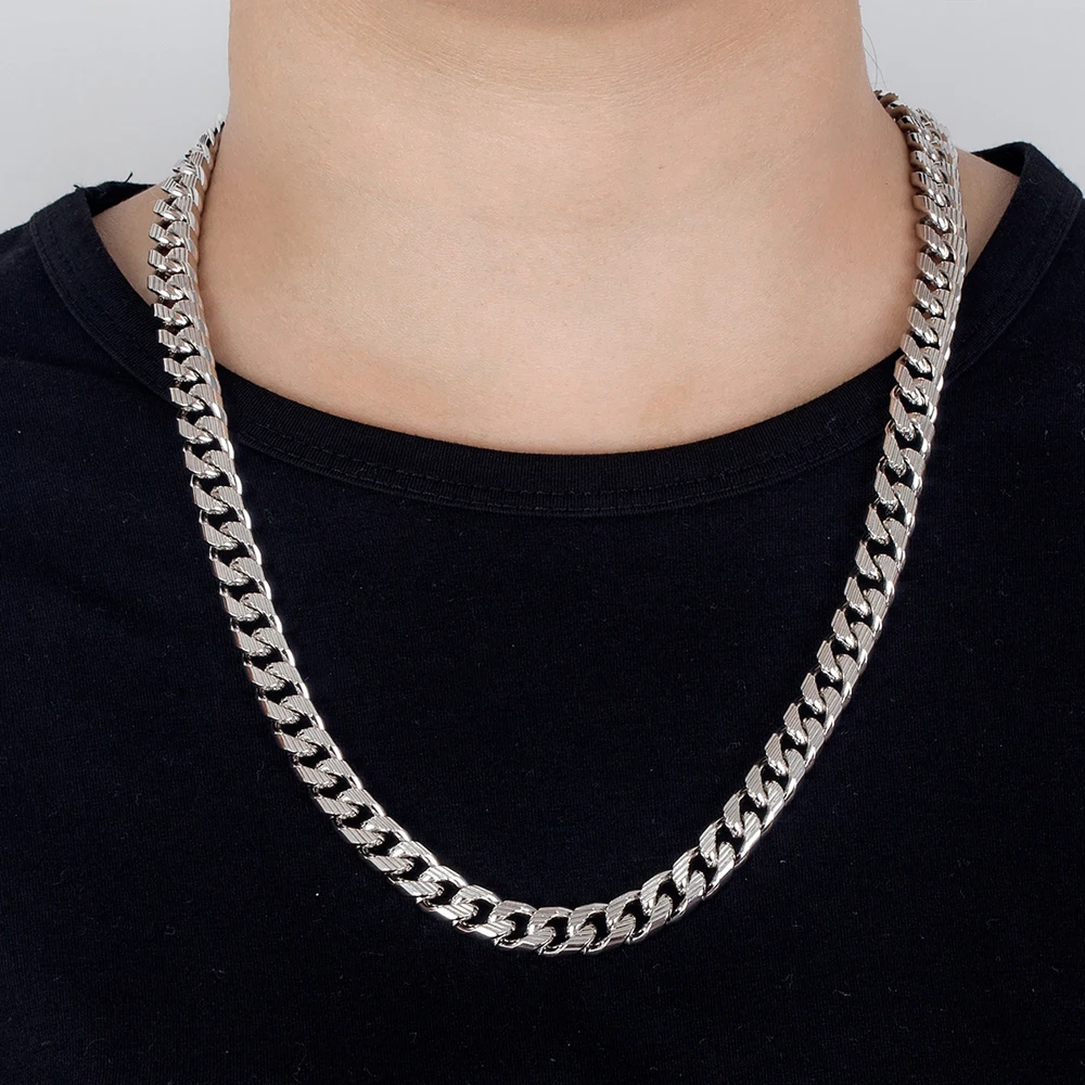 Chunky Miami 10mm Cuban Link Choker Necklace for Men 925 Sterling Silver Hip Hop Rapper Streetwear Bold Statement Jewelry