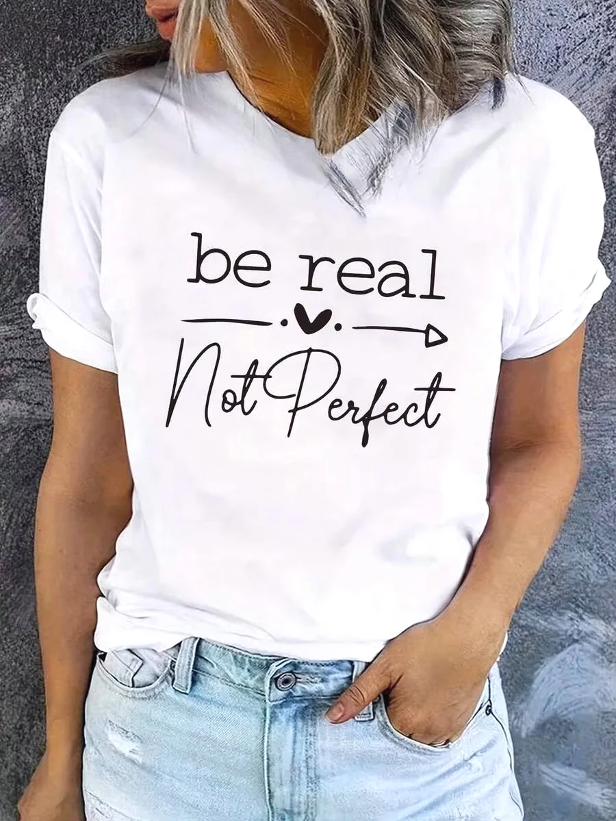 Women'S Real Y2K Fashion - Dames Casual Crew Neck T-shirt met