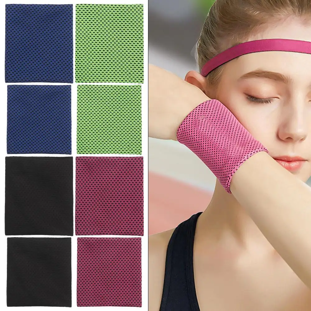 1Pcs Ice Cooling Wrist Brace Support Breathable Tennis Wristband Wrap Sport Sweatband For Gym Yoga Volleyball Hand Sweat Band