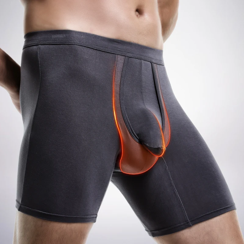 ملابس داخلية رياضية ممتدة للرجال، أربعة زوايا مضادة للساق، سراويل كبيرة قابلة للتنفس للجري #5