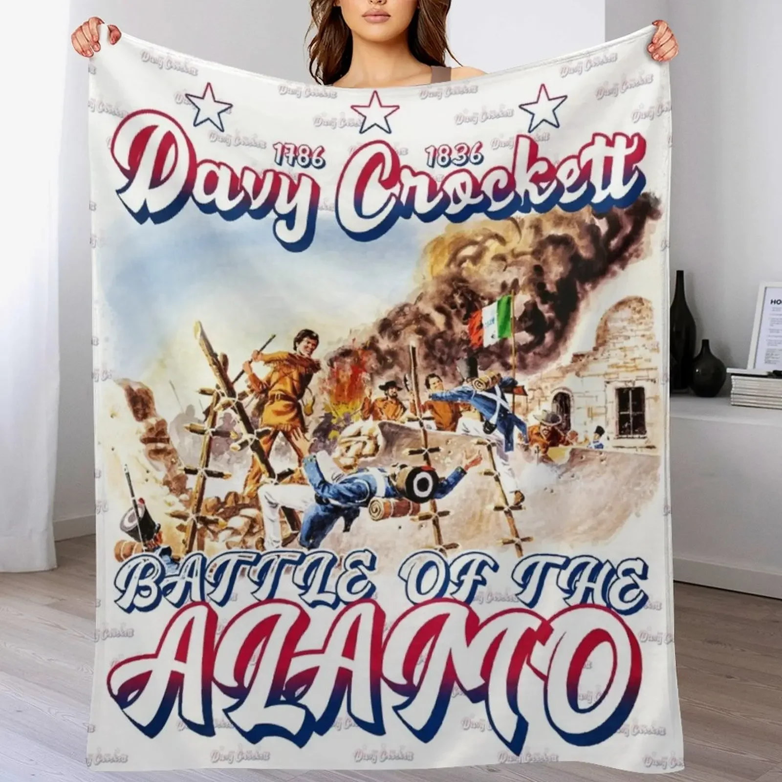 Davy Crockett King of The Wild Frontier Battle Of The Alamo Throw Blanket Sleeping Bag Weighted Plush Blankets
