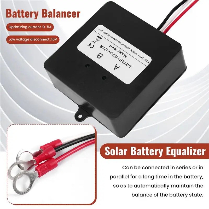 For Home  HA01 Solar Battery Voltage Equalizer For 24V Lead-Acid Gel Battery Balancer Stable Battery Solar System