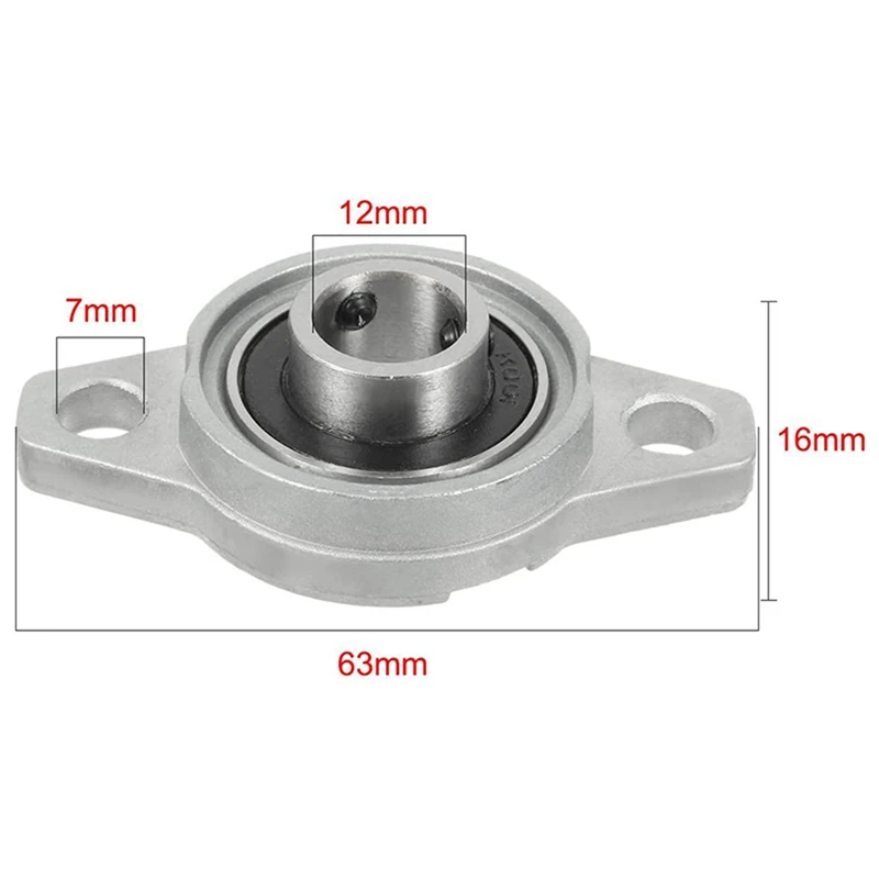 

40Pcs KFL001 12Mm Zinc Alloy Self Aligning Pillow Block Flange Bearing Rhombic Bearing Housing