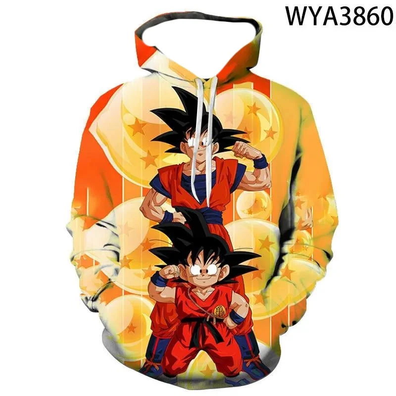 

Новинка 209, свитер с капюшоном в стиле аниме Dragon Ball для детей/взрослых, уличная мода Y2K, повседневный быстросохнущий топ большого размера