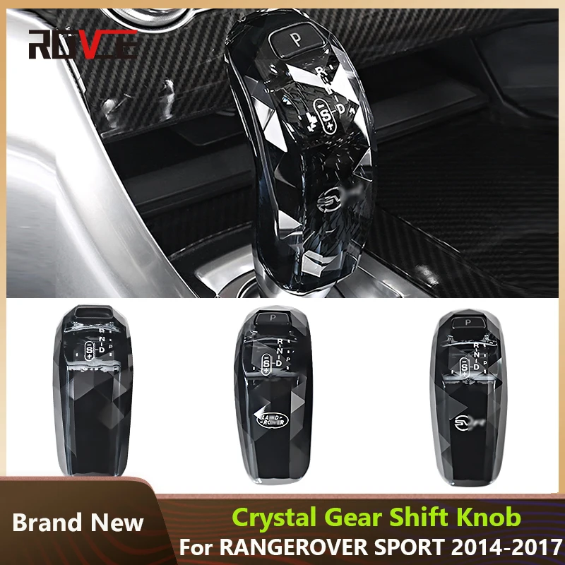 ROVCE Crystal Gear Shift Knob Shifter Lever For Land Rover Range Rover Sport/Evoque/Discovery/Jaguar XEL 2014-2022 Shift Handle