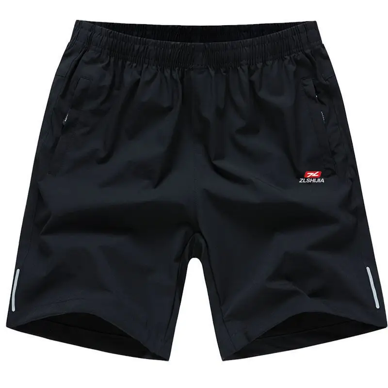 Fashion Spliced Pockets Zipper All-match Elastic High Waist Shorts Men's Clothing 2024 Summer New Loose Casual Knee Shorts
