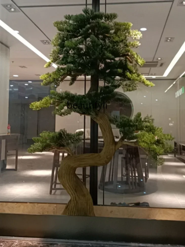 Welcome Pine Imitative Tree Landscape Indoor and Outdoor Fake Trees Hotel Mall Decoration Green Plant