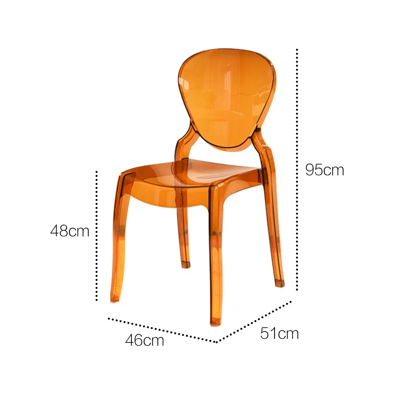 كرسي إسكندنافي شفاف كرسي أكريليك كرسي خلفي كريستال #5