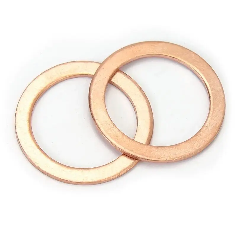 Copper Flat Washer M13 Seal Gasket inner diameter 13mm Sealing Ring Thin Sheet T3 Red copper washer