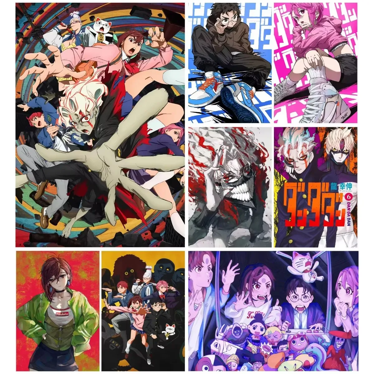 Oil Painting by Number Kit Dandadan Anime Action Art Canvas Wall Art for Adults DIY Home Decor Gift