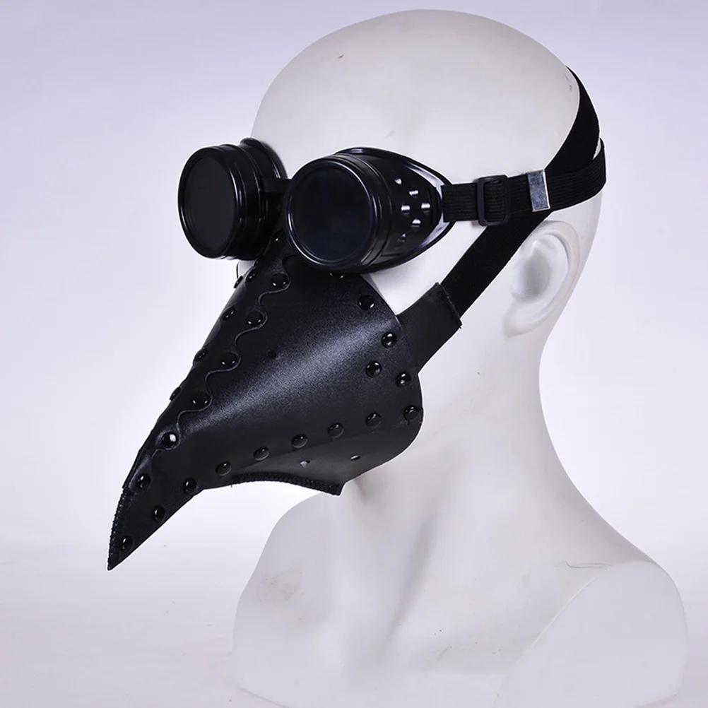 

1Pcs Creative Bird Beak Mask Black PU Halloween Party Steampunk Festival Supplies Halloween Party Masks