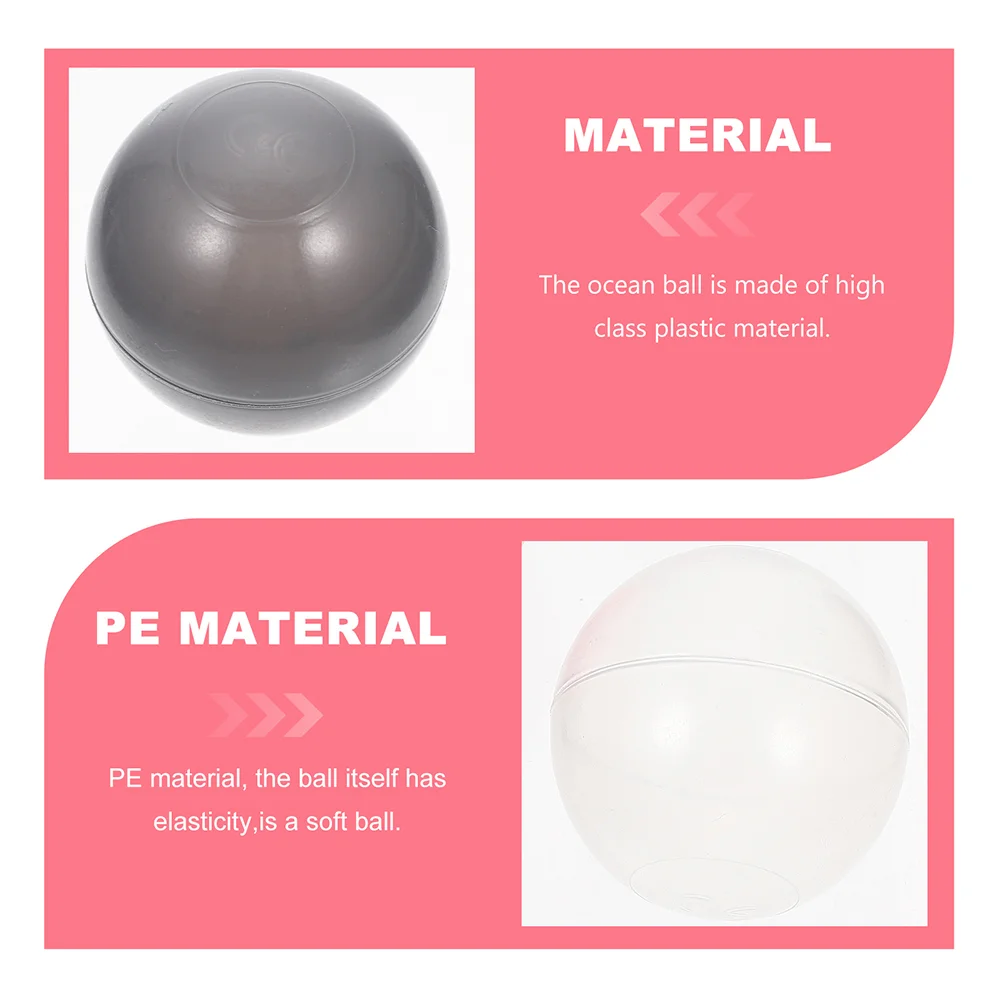 100 Uds. Bolas de océano de forma redonda, color negro, blanco y gris, juguete educativo, pelotas para piscinas, accesorios de fiesta para niños, diversión para niños pequeños, 5,5 CM