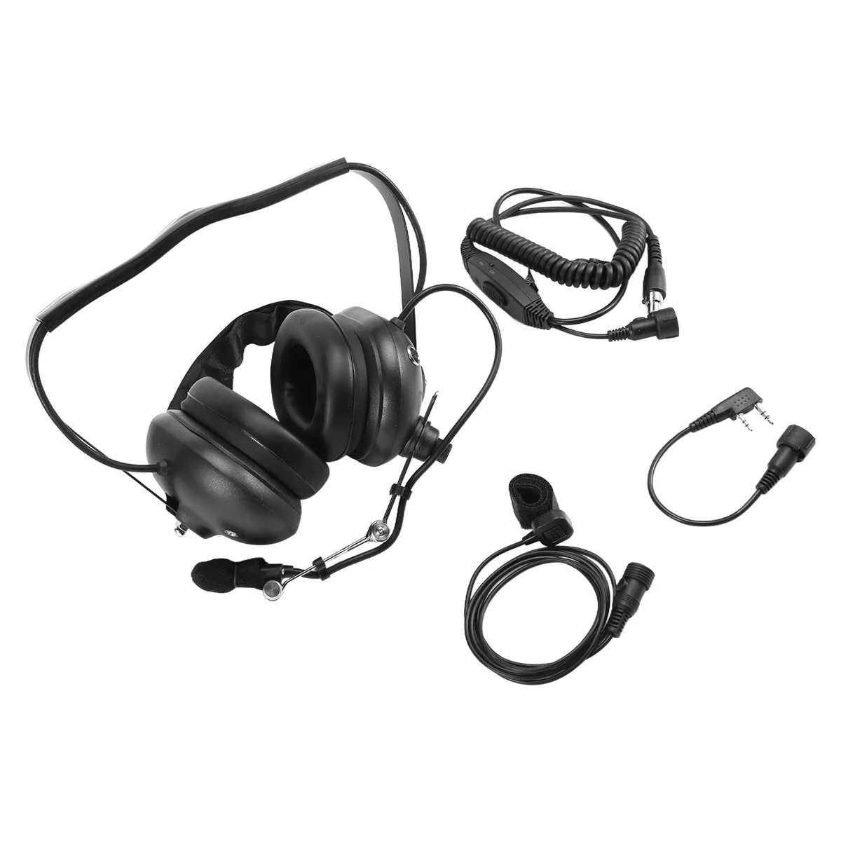 Aviation Pilot Headset Noise Cancelling Aviation Microphone Headset Walkie Talkie Earpiece Head-Mounted
