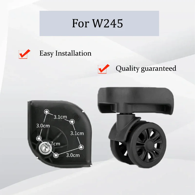 For W245 Premium Luggage Wheels 360° Rotation TPU Ultra-Quiet Heavy Duty Universal Suitcase Repair Parts