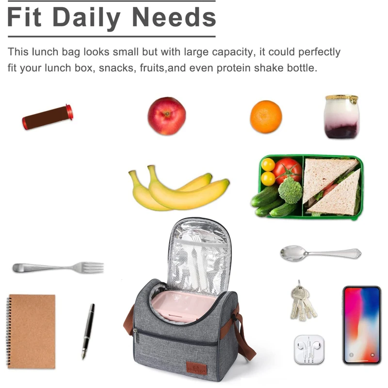 Lunch Bag Women Men Lunch Box Adult Small Lunch Tote Reusable Insulated Cooler Lunch Container For Work Office Picnic Travel